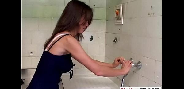  Housewife gets fucked as she is does the dishes